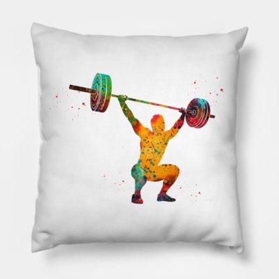 Male Weightlifter Throw Pillow Official Weightlifter Merch