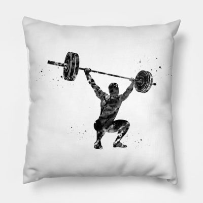 Male Weightlifter Throw Pillow Official Weightlifter Merch