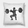 Weightlifter Man Black And White Throw Pillow Official Weightlifter Merch