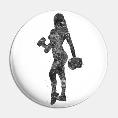 Weightlifter Girl Black And White Pin Official Weightlifter Merch