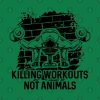 Killing Workouts Not Animals Weightlifter Throw Pillow Official Weightlifter Merch