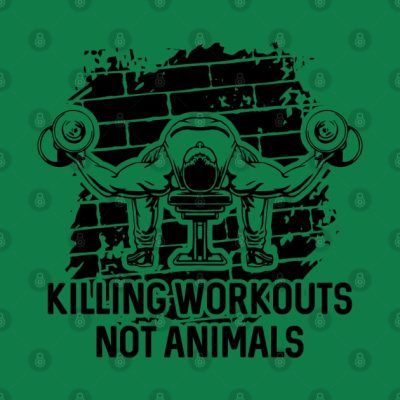 Killing Workouts Not Animals Weightlifter Throw Pillow Official Weightlifter Merch