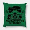 Killing Workouts Not Animals Weightlifter Throw Pillow Official Weightlifter Merch