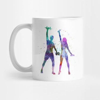 Woman Exercising With Man Coach Mug Official Weightlifter Merch