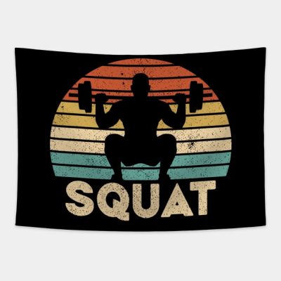 Vintage Weightlifter Barbell Squat Tapestry Official Weightlifter Merch