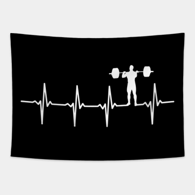 Weight Lifting Heartbeat Gift For Weightlifters Tapestry Official Weightlifter Merch