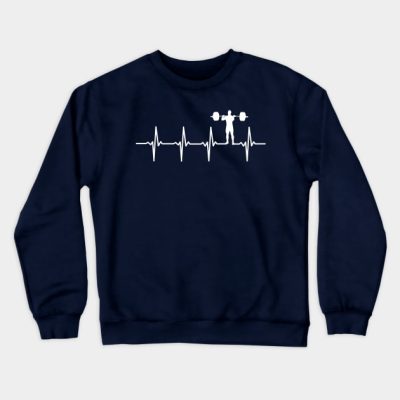 Weight Lifting Heartbeat Gift For Weightlifters Crewneck Sweatshirt Official Weightlifter Merch