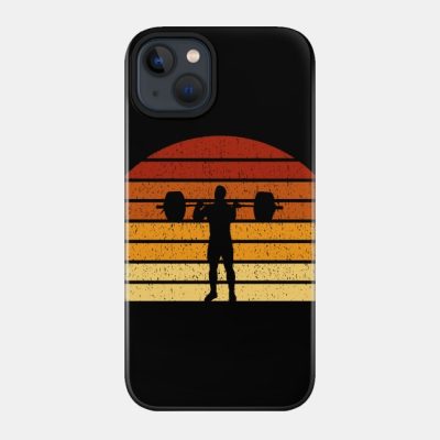 Vintage Sunset Weightlifting Gift For Weightlifter Phone Case Official Weightlifter Merch