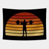 Vintage Sunset Weightlifting Gift For Weightlifter Tapestry Official Weightlifter Merch