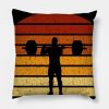 Vintage Sunset Weightlifting Gift For Weightlifter Throw Pillow Official Weightlifter Merch