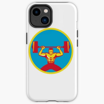 Weightlifter Lifting Weights Front Circle Retro Iphone Case Official Weightlifter Merch