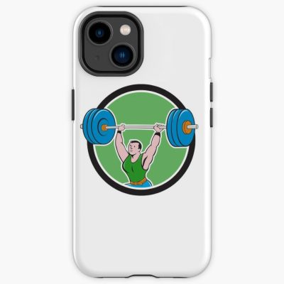 Weightlifter Lifting Barbell Circle Cartoon Iphone Case Official Weightlifter Merch