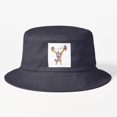 Weightlifter Muscles Colorful Watercolor Bucket Hat Official Weightlifter Merch