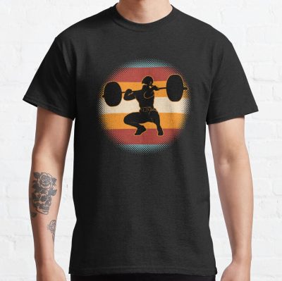 Weightlifter With A Vintage Round Sunset T-Shirt Official Weightlifter Merch