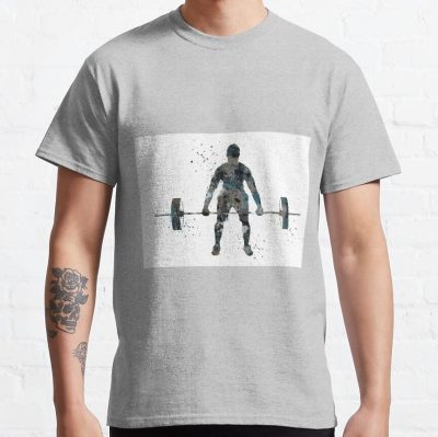 Male Deadlift Pick, Man Weightlifter, Weightlifting, Watercolor Weightlifting T-Shirt Official Weightlifter Merch