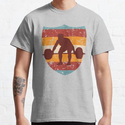 Weightlifter With A Vintage Shield Sunset T-Shirt Official Weightlifter Merch