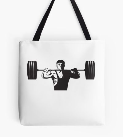 Weightlifter Lifting Weights Retro Tote Bag Official Weightlifter Merch