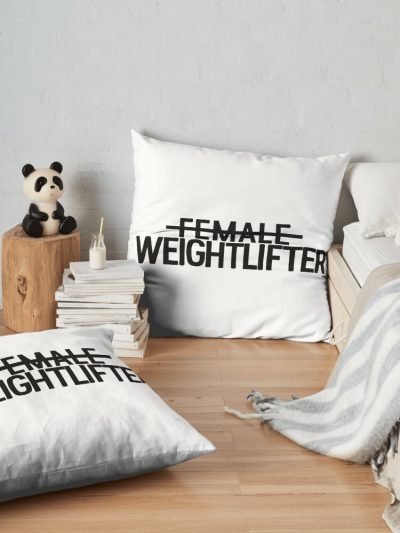 Female Weightlifter Throw Pillow Official Weightlifter Merch