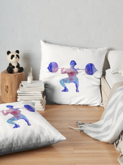 Female Weightlifter, Deadlift Pick, Woman Weightlifter, Weightlifting Throw Pillow Official Weightlifter Merch