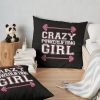 Crazy Powerlifting Girl Weightlifter Bodybuilder Strong Woman Throw Pillow Official Weightlifter Merch