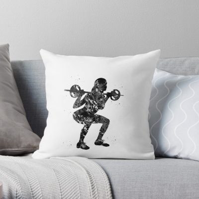 Female Weightlifter Throw Pillow Official Weightlifter Merch