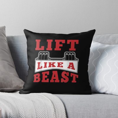 Lift Like A Beast Bodybuilder Weightlifter Gym Rat Lifestyle Throw Pillow Official Weightlifter Merch