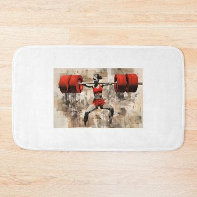 Woman Weightlifter Bath Mat Official Weightlifter Merch