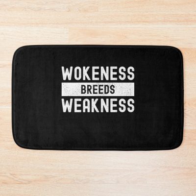 Wokeness Breeds Weakness Weightlifter Bath Mat Official Weightlifter Merch