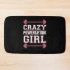 Crazy Powerlifting Girl Weightlifter Bodybuilder Strong Woman Bath Mat Official Weightlifter Merch