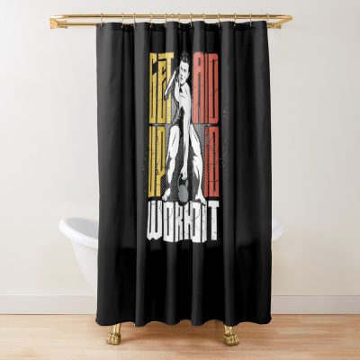 Weightlifter & Kettleball - Go Exercise Shower Curtain Official Weightlifter Merch