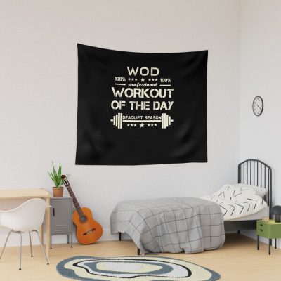 Bodybuilding Bodybuilder Weightlifter Deadlift Club Members Wod Workout Of The Day Tapestry Official Weightlifter Merch