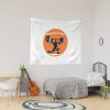 Weightlifter Lifting Weights Oval Woodcut Tapestry Official Weightlifter Merch