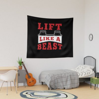 Lift Like A Beast Bodybuilder Weightlifter Gym Rat Lifestyle Tapestry Official Weightlifter Merch