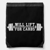 will lift for carbs funny novelty workout drawstring bag r6e37d628a92e41b5a6c7cca9d2841eb5 zffcx 1000 - Weightlifter Gifts