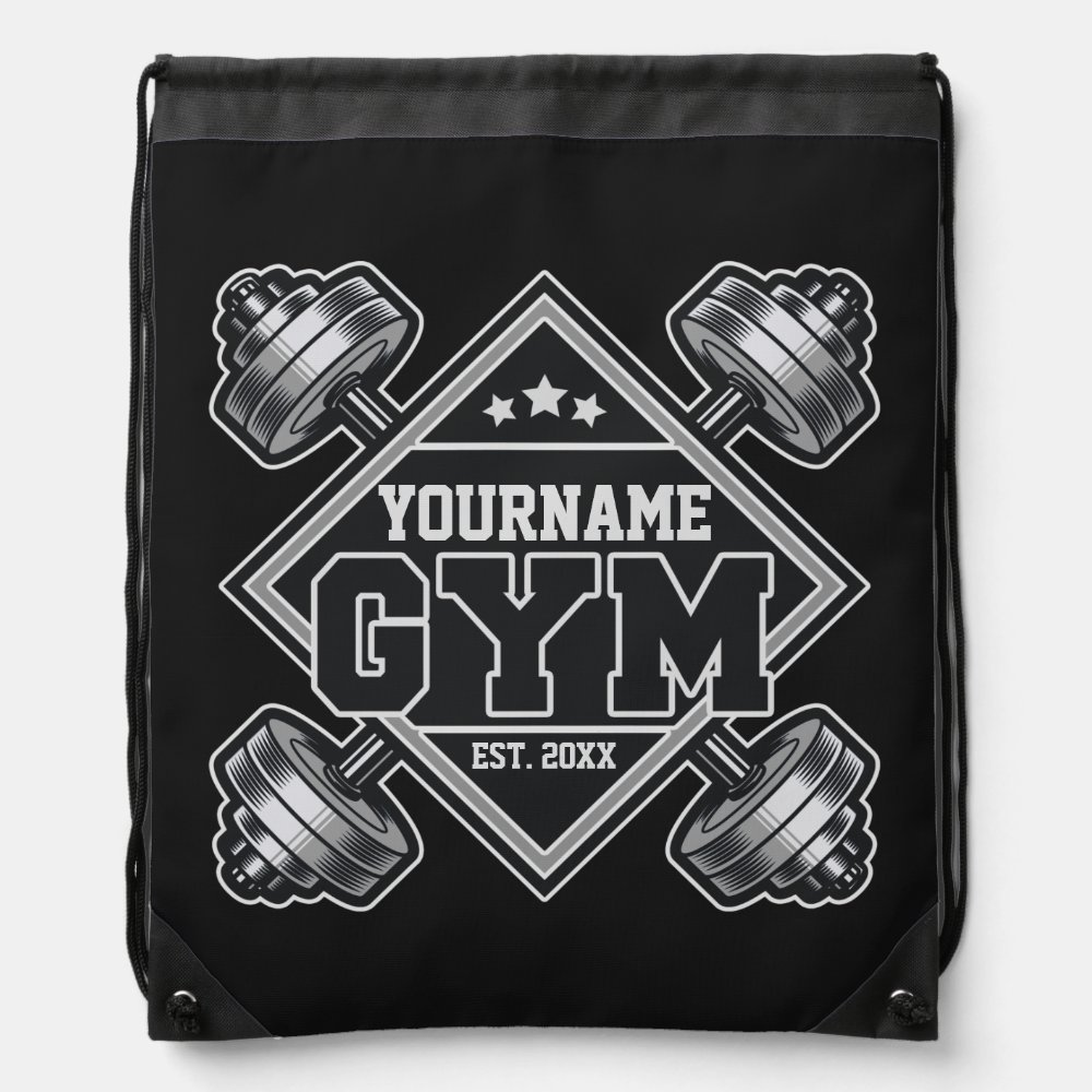 Custom Name Weightlifting Home Crossfit Gym Drawstring Bag