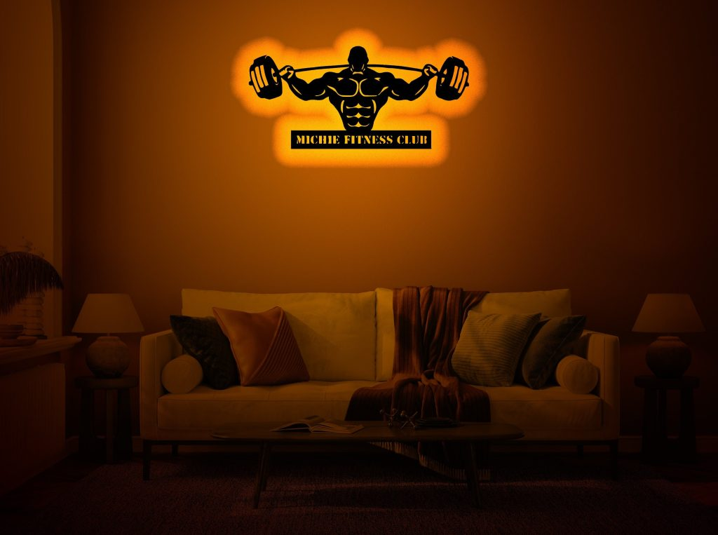 Custom Name Fitness Club Wood Wall Art Metal Sign